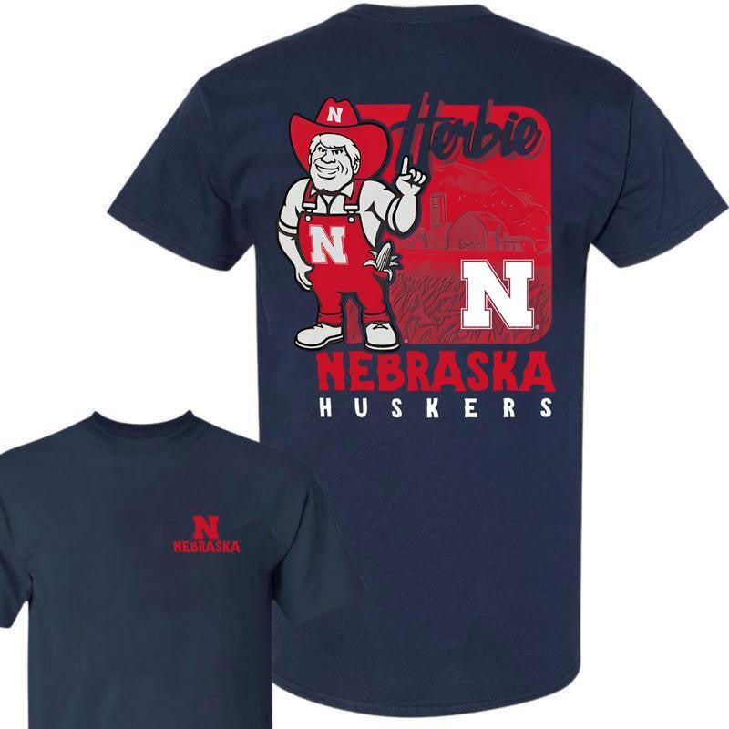 Herbie Nebraska Hoodie - Show Off Your Huskers T-Shirt/Hoodie, Unisex for Man and Women, 100% Cotton, Vintage Graphic Tee, Unisex Sport