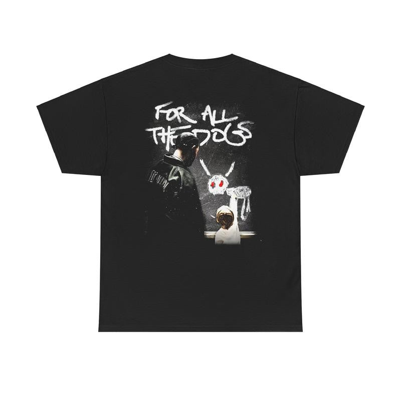 Drake FATD For All The Dogs Drizzy- Heavy Cotton Graphic T-Shirt Tshirt Shirt HipHop Rap Tee Casual Classic Menswear Retro Top Vintage Comfy Streetwear Crewneck Shortsleeve Smooth Underwear Rap Star Round Neck