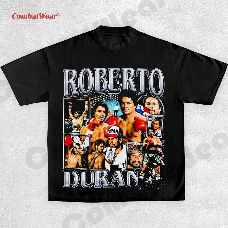 ROBERTO DURAN TEE, Boxing T-shirt, Boxer Tee, Sports Shirt, Athletic Tee, Fitness Gift, Workout T-shirt Crewneck Clothing Cotton Menswear