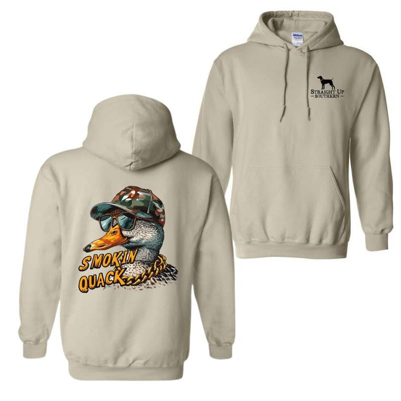 Straight Up Southern Hoodie - Fun Quirky Design with Smokin' Quack Graphics Perfect for Duck Hunting Lovers Unisex Comfort with Southern Charm