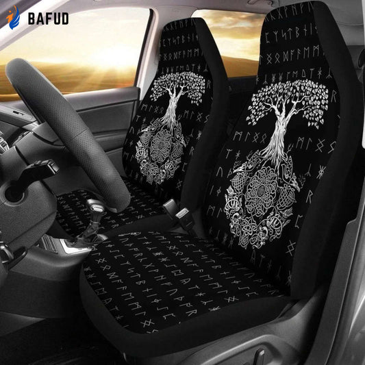 Tree Of Life Viking Style Car Seat Covers For Fan Gifts Gift Idea - Bafud