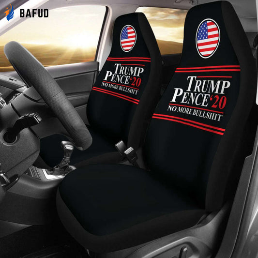 Trump Pence '20 No More Bullshit Car Seat Covers For Fan Gifts - Bafud