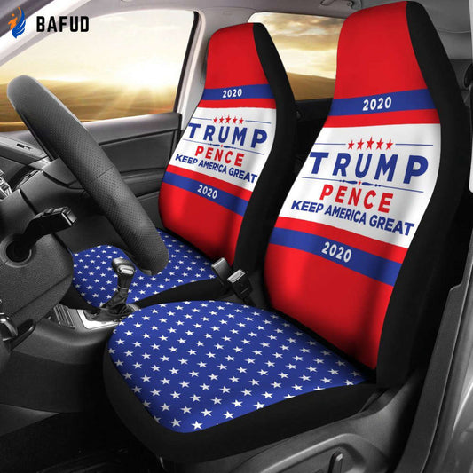 Trump Pence 2020 Keep America Great Car Seat Covers For Fan Gifts - Bafud