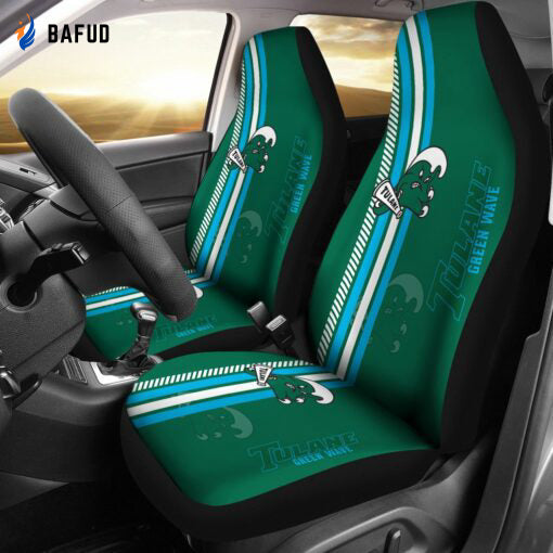 Tulane Green Wave Seat Covers For Fan Gifts 2 - Bafud