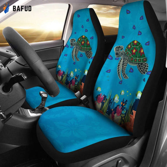 Turtle Car Seat Covers For Fan Gifts 01 - AH - Bafud