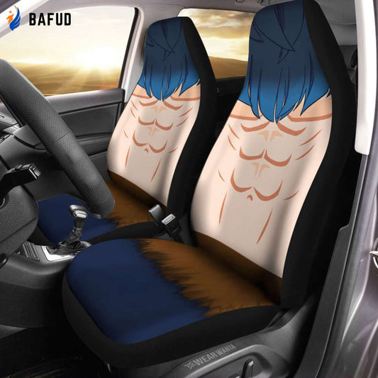 Uniform Mix Hair Inosuke Car Seat Covers For Fan Gifts Custom Demon Slayer Anime Car Accessories Anime Gifts - Bafud