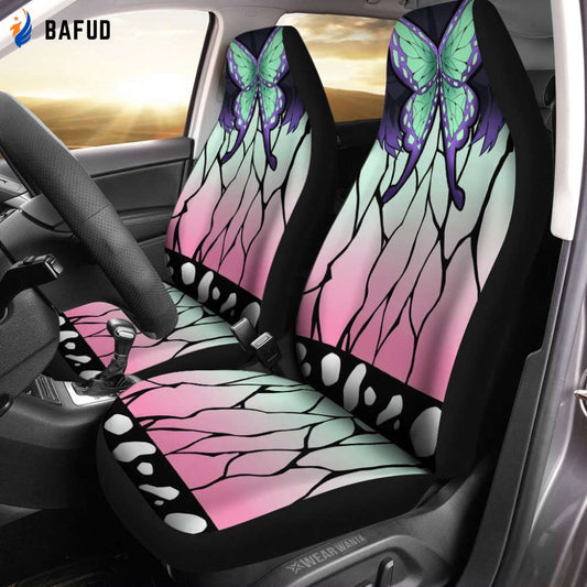 Uniform Mix Hair Shinobu Car Seat Covers For Fan Gifts Custom Demon Slayer Anime Car Accessories Anime Gifts - Bafud