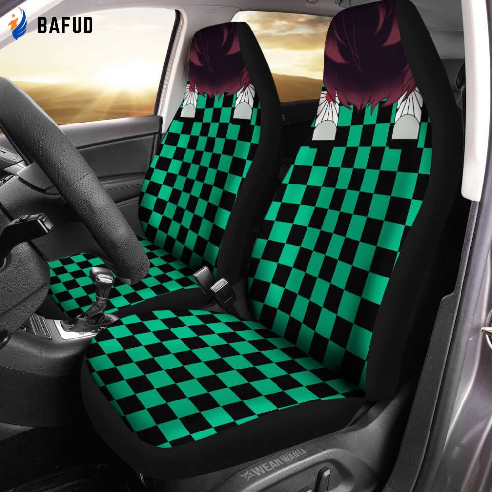 Uniform Mix Hair Tanjiro Car Seat Covers For Fan Gifts Custom Demon Slayer Anime Car Accessories Anime Gifts - Bafud