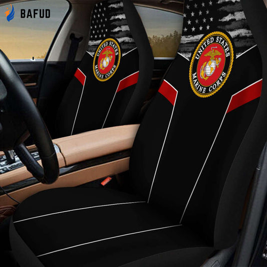 US Marine Corps 3D design print car seat covers - Bafud
