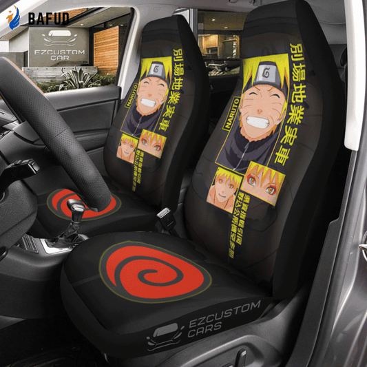 Uzumaki Naruto Anime Car Seat Covers For Fan Gifts - Bafud