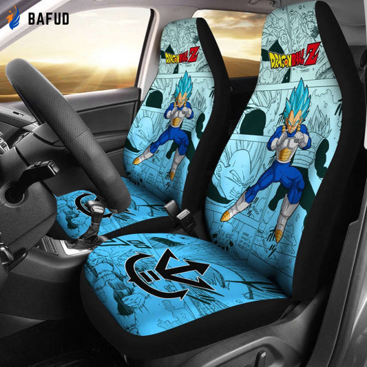 Vegeta Blue Hero Dragon Ball Z Car Seat Covers For Fan Gifts Manga Mixed Anime - Bafud