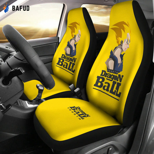 Vegeta Dragon Ball Anime Yellow Car Seat Covers For Fan Gifts - Bafud
