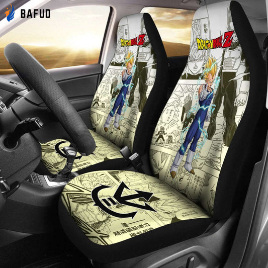 Vegeta Saiyan Characters Dragon Ball Z Car Seat Covers For Fan Gifts Manga Mixed Anime - Bafud
