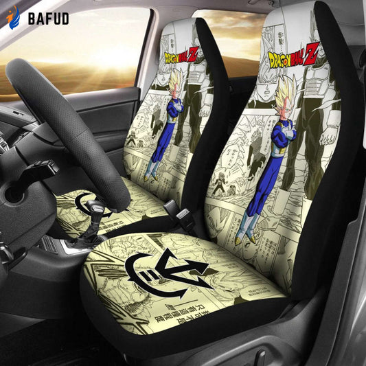 Vegeta Saiyan Dragon Ball Z Car Seat Covers For Fan Gifts Manga Mixed Anime - Bafud