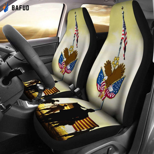 Veteran Car Seat Covers For Fan Gifts Set Of 2 - Bafud