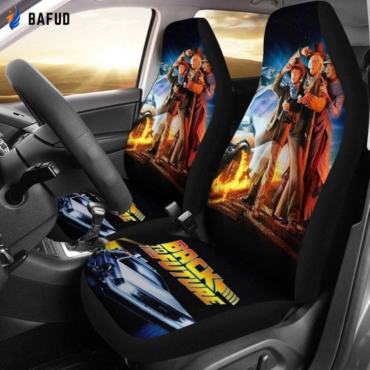 Vintage Back To Future Car Seat Covers For Fan Gifts - Bafud