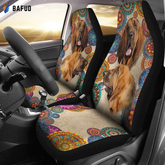 Vintage Bloodhound Car Seat Covers For Fan Gifts - Bafud