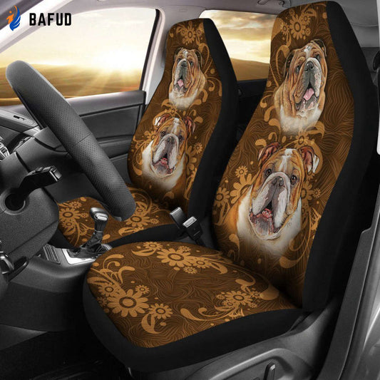 Vintage Bulldog Car Seat Covers For Fan Gifts - Bafud
