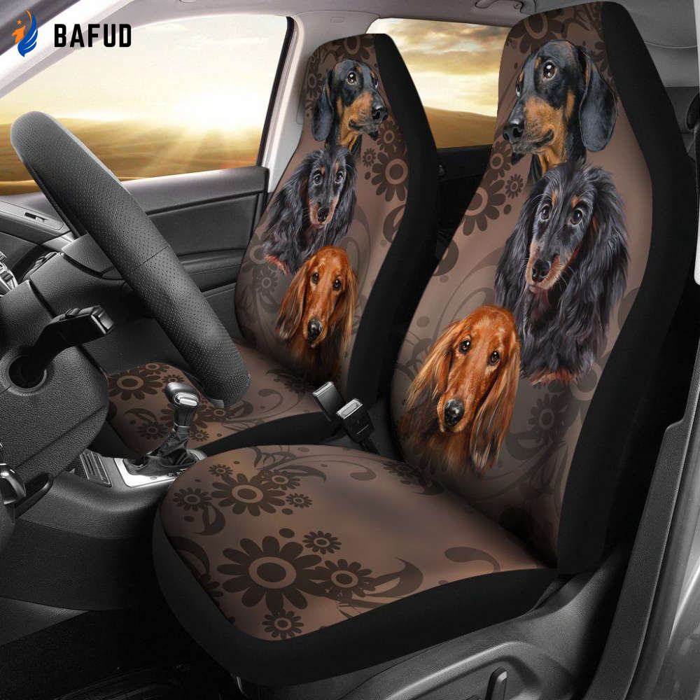 Vintage Face Dachshund Car Seat Covers For Fan Gifts - Bafud