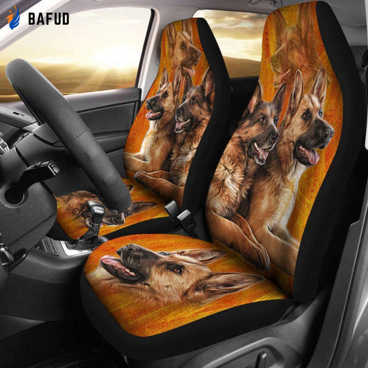 Vintage German Shepherd Car Seat Covers For Fan Gifts - Bafud