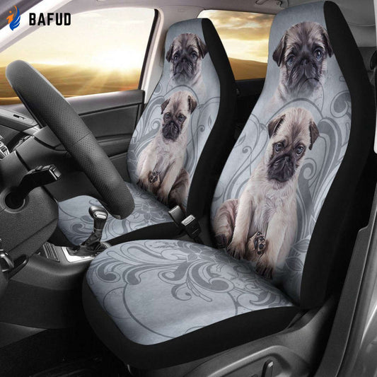 Vintage Pug Car Seat Covers For Fan Gifts - Bafud