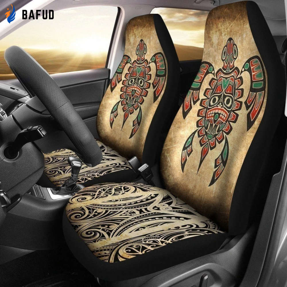 Vintage Turtle Car Seat Covers For Fan Gifts - Bafud