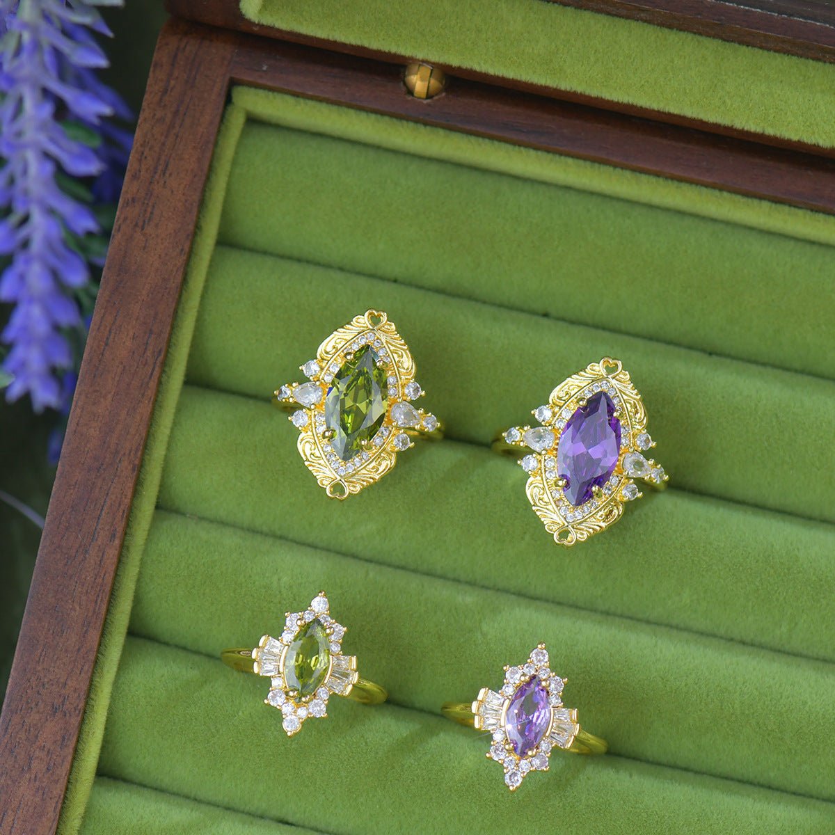 Violet Art Deco Ring