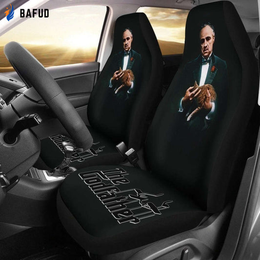 Vito Corleone The Godfather With Cat Car Seat Covers For Fan Gifts - Bafud