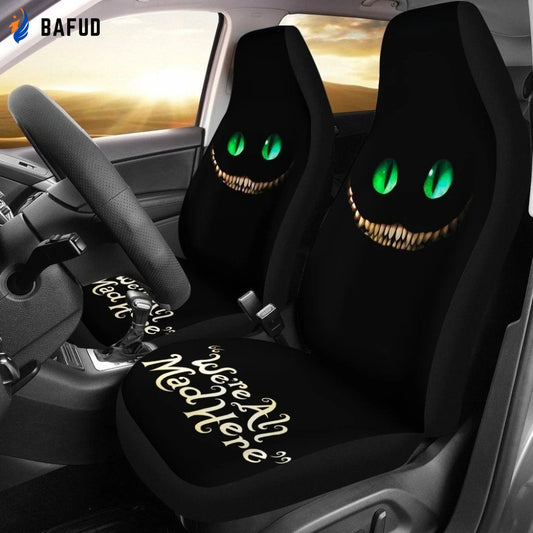 We're All Mad Here Cheshire Black Car Seat Covers For Fan Gifts Custom Idea - Bafud
