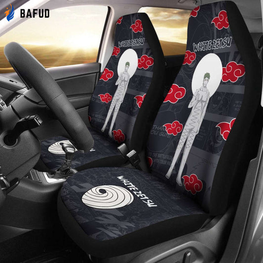 White Zetsu NRT Akatsuki Members Car Seat Covers For Fan Gifts For Best Fan Anime - Bafud