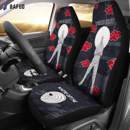 White Zetsu NRT Akatsuki Members Car Seat Covers For Fan Gifts For Cool Fan Anime - Bafud