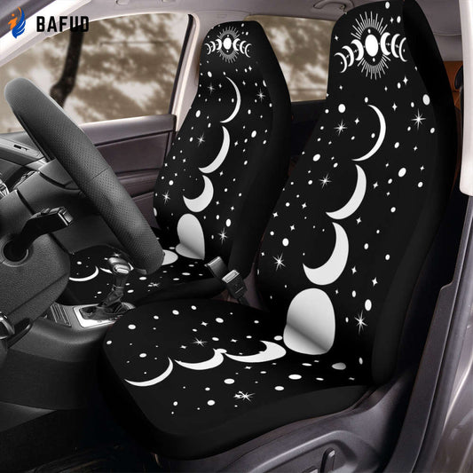 Witchy Moon Phases Car Seat Covers For Fan Gifts, Moon Phases, Spiritual Car, Celestial Car, Car Accessories, Moon Car Seat Covers For Fan Gifts, Trendy Car Seat Cover - Bafud