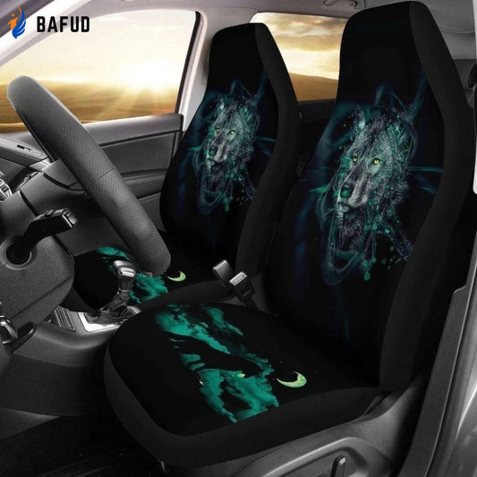 Wolf Yellow Eyes Car Seat Covers For Fan Gifts - Bafud