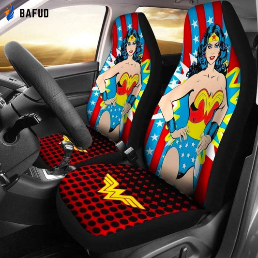 Wonder Woman Comic Style Car Seat Covers For Fan Gifts Custom Idea - Bafud
