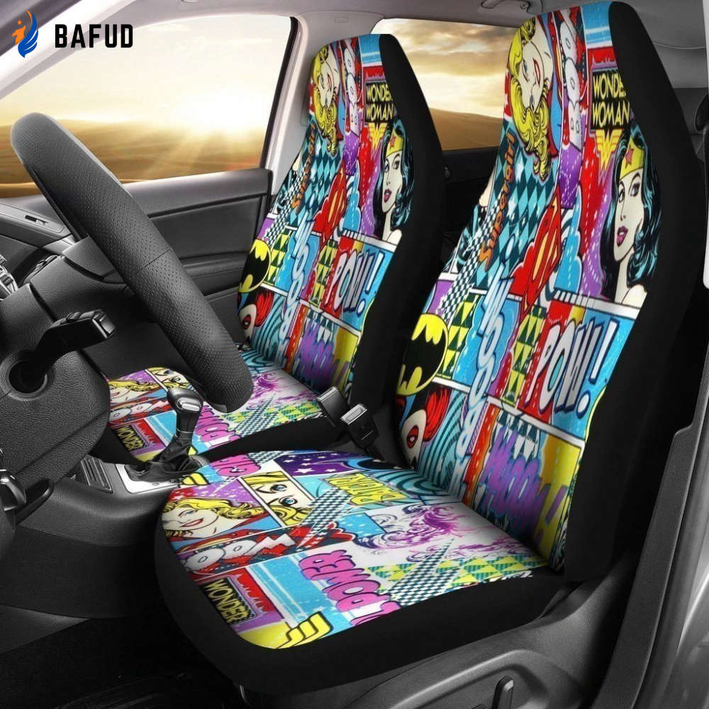 Wonder Women Car Seat Covers For Fan Gifts Comic Style - Bafud