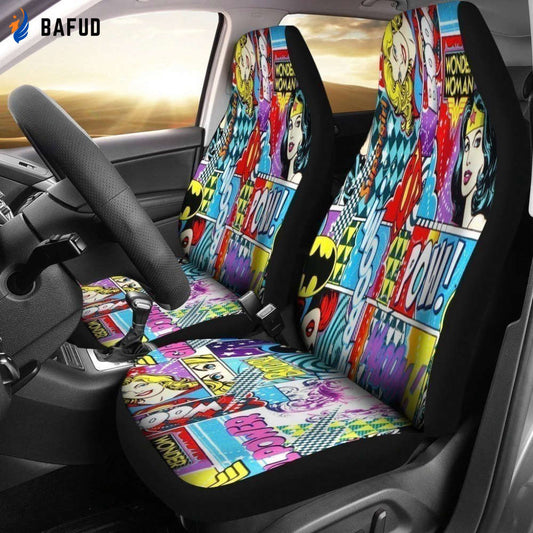 Wonder Women Car Seat Covers For Fan Gifts Comic Style - Bafud