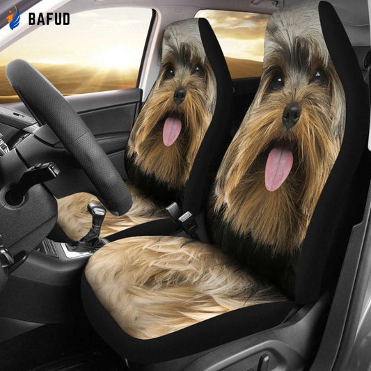 Yorkshire Terrier Car Seat Covers For Fan Gifts Funny Dog Face - Bafud