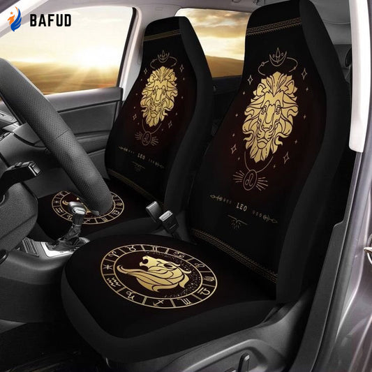 Zodiac Leo Print Car Seat Covers For Fan Gifts - PA1 - Bafud