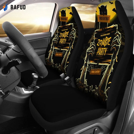Zombie Party Halloween Car Seat Covers For Fan Gifts - Bafud